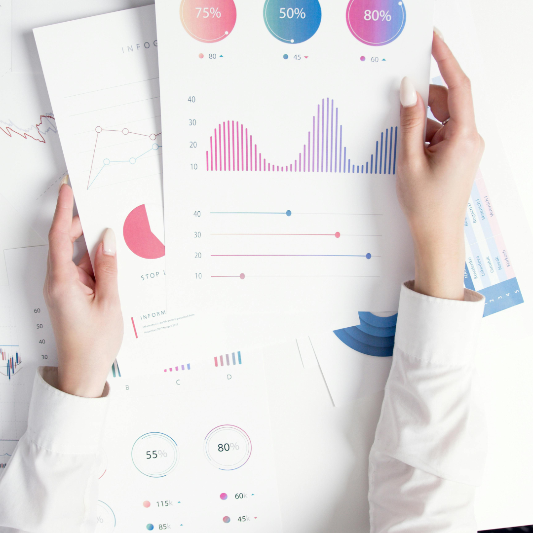 Financial advisor reviewing charts and graphs for investment portfolio design at Woodstone Wealth Management in Greenville SC